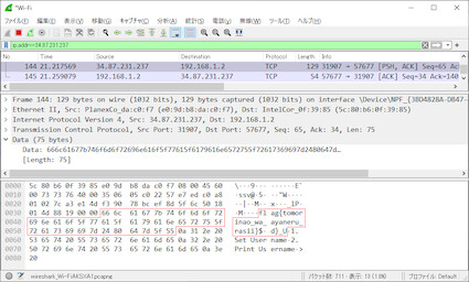 screenshot of Wireshark